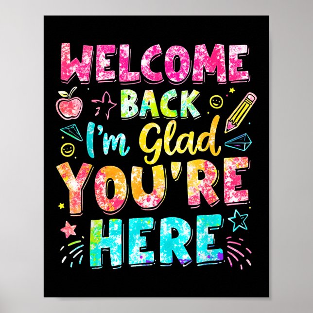 Welcome Back Im Glad Youre Here Back To School Tea Poster (Front)