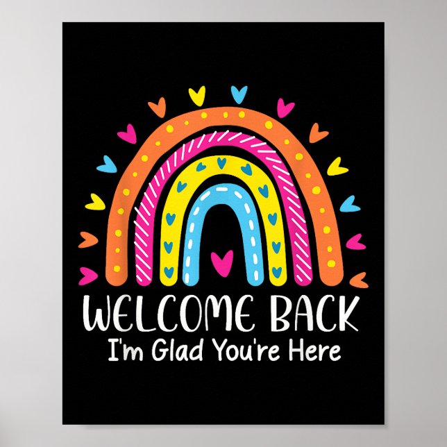 Welcome Back I'm Glad You're Here First Day Of Sch Poster (Front)