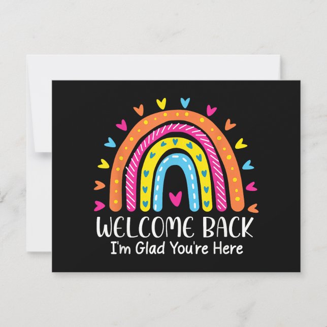 Welcome Back I'm Glad You're Here First Day Of Sch Save The Date (Front)