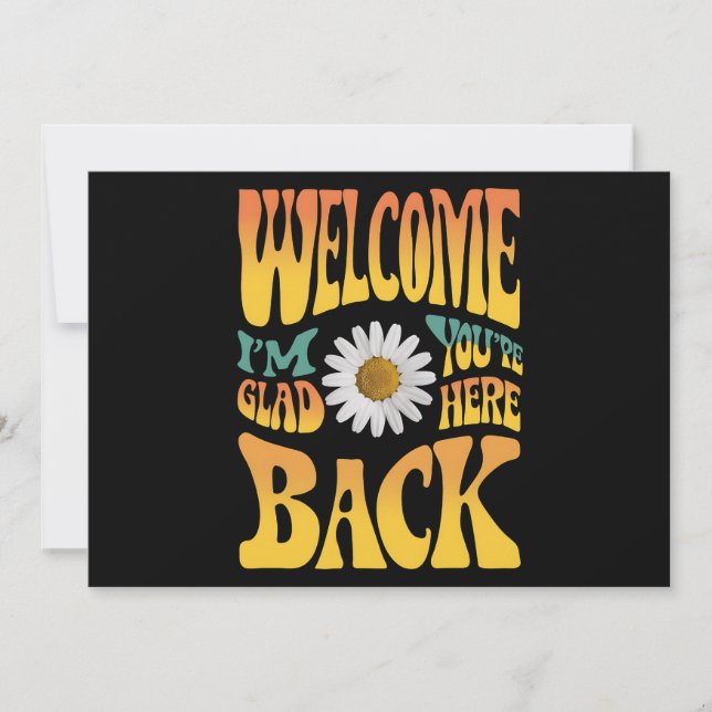 Welcome Back I'm Glad You're Here Teacher  Invitation (Front)