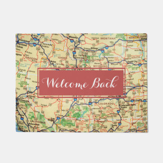 Welcome Back Map Door Mat 18x24"