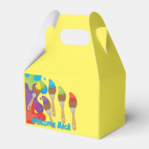 Welcome Back Paintbrushes Primary Colours Favour Box