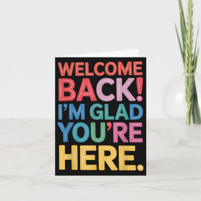 Welcome Back Saying Teacher Life School Year Posit Card (Front)