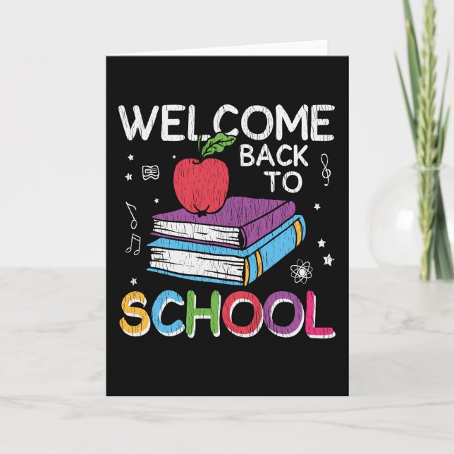 Welcome Back School First Grade Teacher Kids Crew Card (Front)