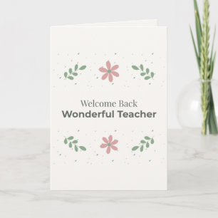 Welcome Back Teacher Card   New School Year Gift