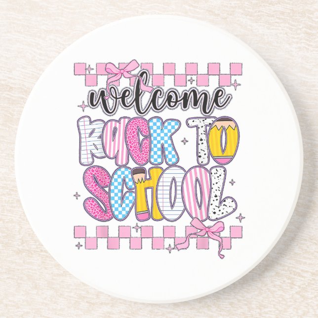 Welcome Back to School 2026 First Day Teachers Stu Coaster (Front)