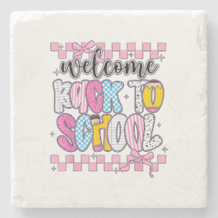 Welcome Back to School 2026 First Day Teachers Stu Stone Coaster