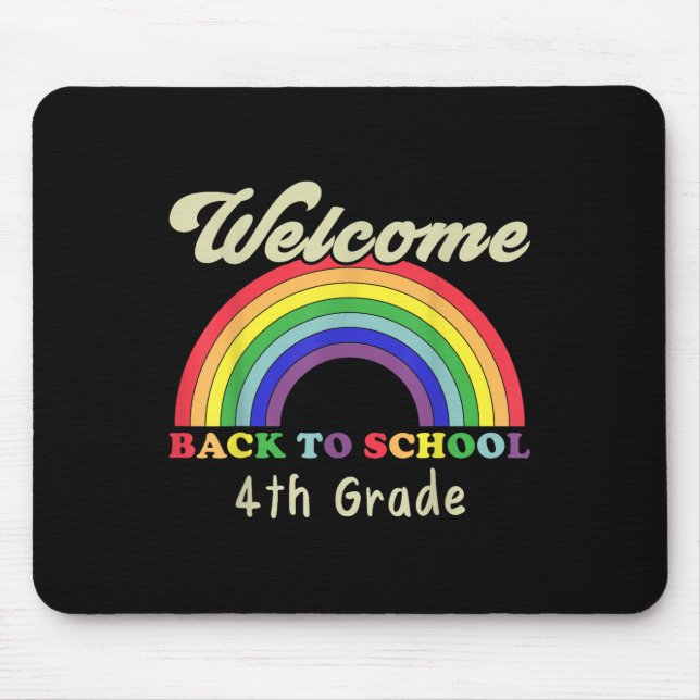 Welcome Back To School 4th Grade Teacher Student R Mouse Mat (Front)