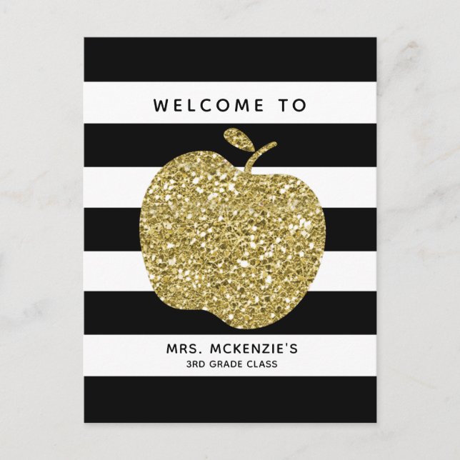 Welcome Back to School Apple Personalised Postcard (Front)