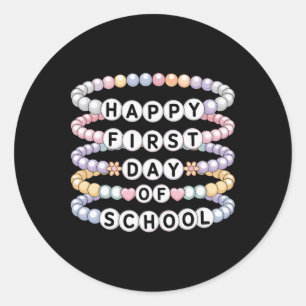 Welcome Back To School Bracelets First Day Of Scho Classic Round Sticker