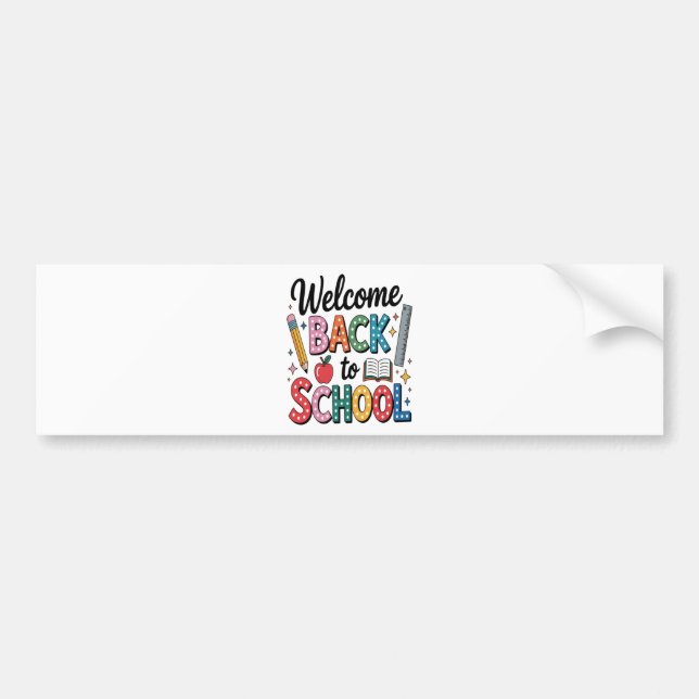 Welcome Back To School Bumper Sticker (Front)