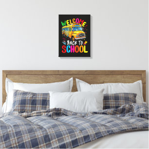 Welcome Back to School Bus 1st Day of School Canvas Print