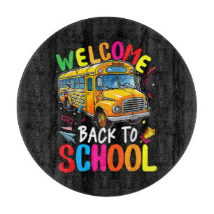 Welcome Back to School Bus 1st Day of School Cutting Board