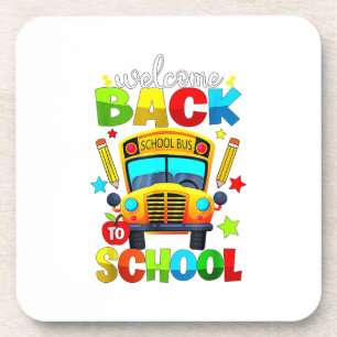 Welcome Back to School Bus 1st Day of School Teach Coaster