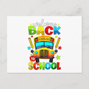Welcome Back to School Bus 1st Day of School Teach Postcard