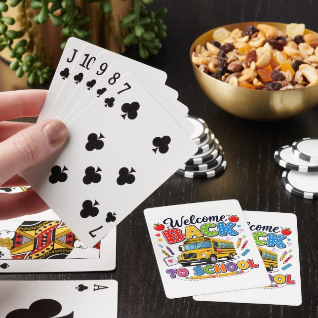 Welcome Back to School Bus Driver First Day Playing Cards (In Situ)