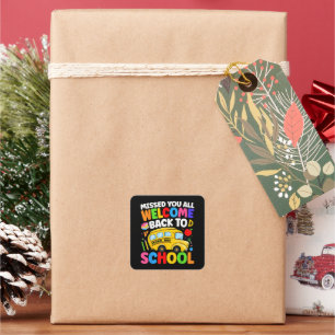 Welcome Back to School Bus Driver First Day Square Sticker