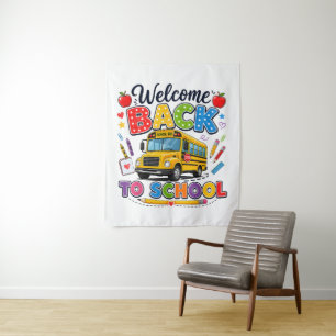 Welcome Back to School Bus Driver First Day Tapestry