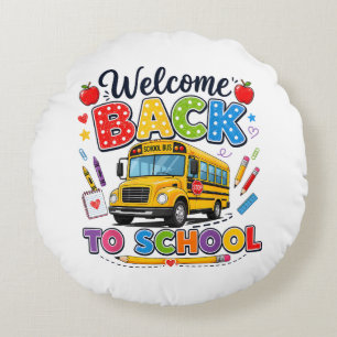 Welcome Back to School Bus Driver Tees First Day o Round Cushion