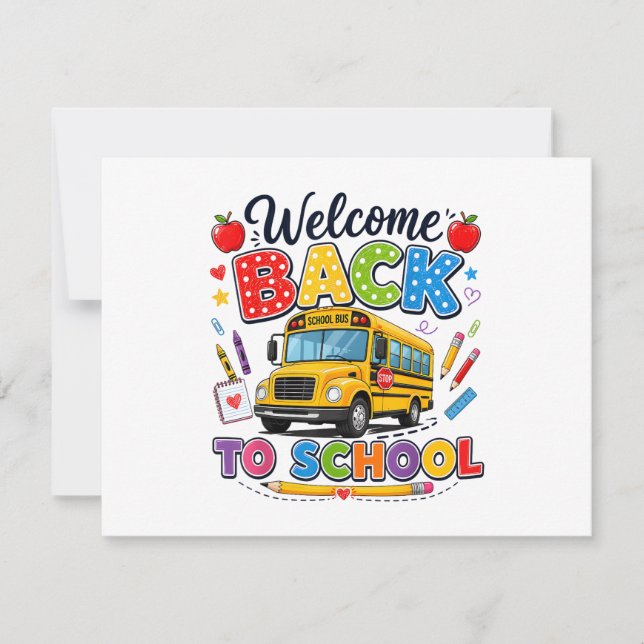 Welcome Back to School Bus Driver Tees First Day o Save The Date (Front)