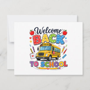 Welcome Back to School Bus Driver Tees First Day o Thank You Card