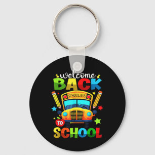Welcome Back To School Bus Happy First Day Of Scho Key Ring