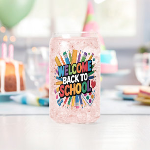 Welcome Back To School Can Glass