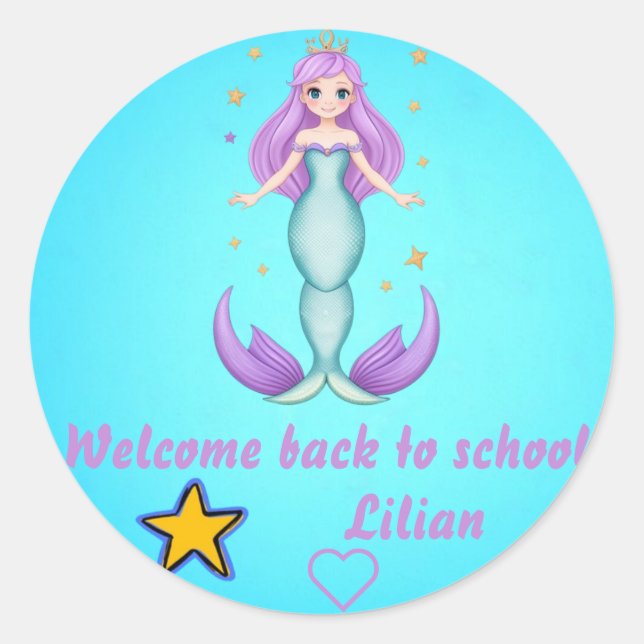 Welcome back to school  classic round sticker (Front)