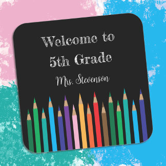Welcome Back-to-School Coloured Pencils Stickers 