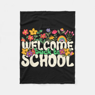 Welcome Back To School Colourful Flowers Teachers Fleece Blanket