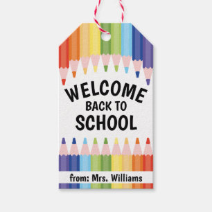 Welcome Back to School Colourful Pencils Students Gift Tags