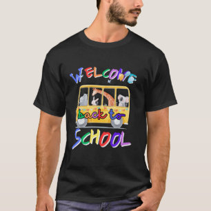 Welcome Back to School Cute Animal Bus Teacher Kid T-Shirt