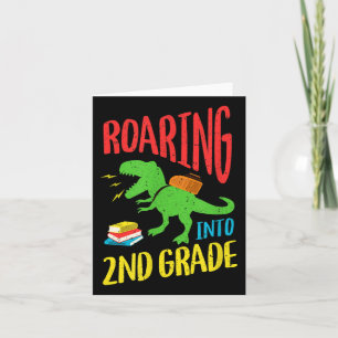 Welcome Back To School Cute Dinosaur 2nd Grade Card