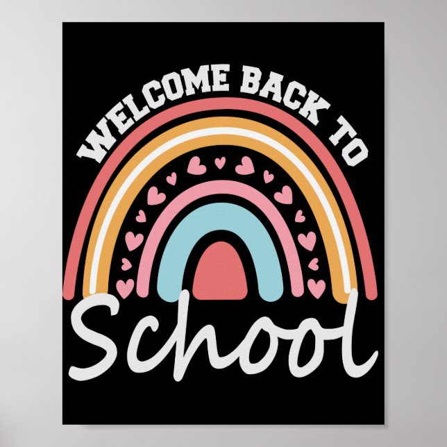 Welcome Back to School Cute Rainbow Student Gift Poster (Front)
