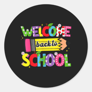 Welcome Back to School First Day of School Cute Classic Round Sticker