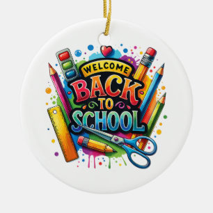Welcome Back To School First Day of School Teacher Ceramic Tree Decoration