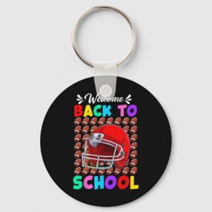 Welcome Back To School Football First Day Of Schoo Key Ring