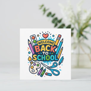 Welcome Back to School Fun Art Design Invitation