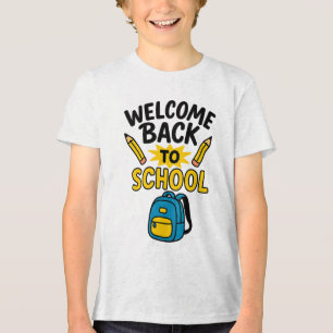 Welcome Back to School Fun Backpack Pencil Tri-Blend Shirt