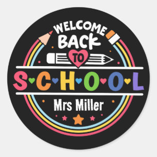 Welcome Back to School – Fun & Colorful Classroom  Classic Round Sticker