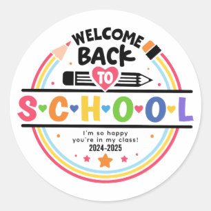 Welcome Back to School – Fun & Colourful Classroom Classic Round Sticker