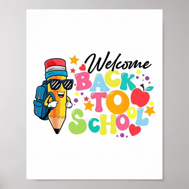 Welcome Back To School Funny Teacher Love  Poster (Front)