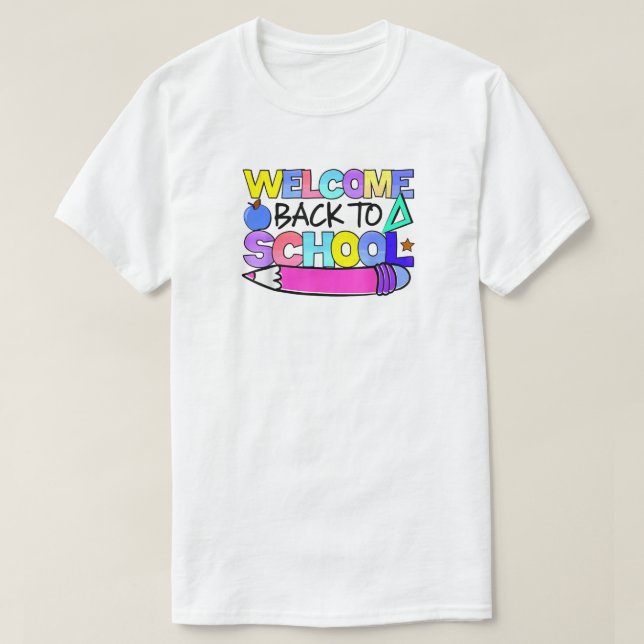Welcome Back to School Great Teacher 2024 T-Shirt (Design Front)