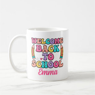 Welcome Back To School Groovy Paper Aeroplane Coffee Mug