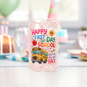 Welcome Back To School Happy First Day  Can Glass