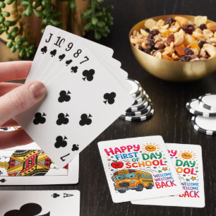 Welcome Back To School Happy First Day Playing Cards