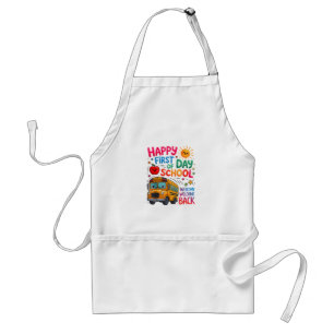 Welcome Back To School Happy First Day Teacher Bus Standard Apron
