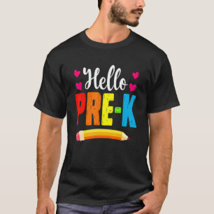 Welcome Back To School Hello Pre K Squad Crew T-Shirt