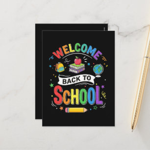 Welcome Back to School Kids Teacher First Day Holiday Postcard