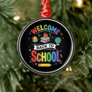 Welcome Back to School Kids Teacher First Day Metal Tree Decoration